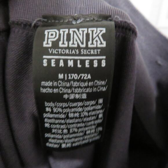 PINK Victoria's Secret Womens M Dark Gray Seamless Leggings Athletic Wear - Picture 5 of 6